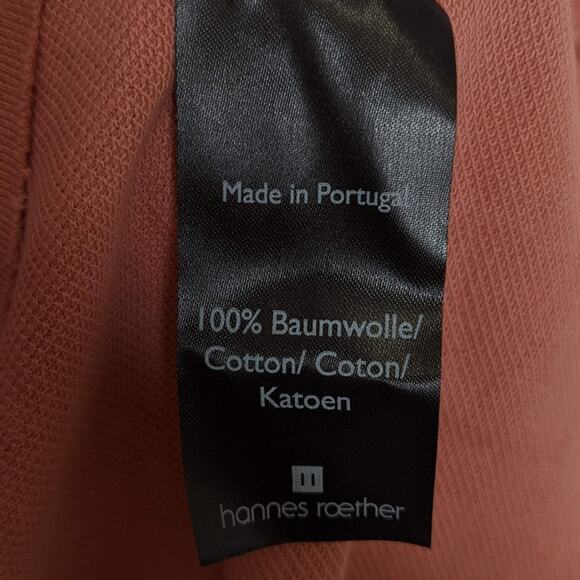 Hannes Roether Pinky Peach 3/4 Sleeve Dress Pockets Raw Hem Size XS - Picture 6 of 9